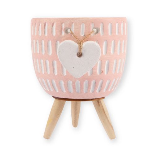 Josephine Decorative Heart Planter Assorted Colours Pots & Planters FabFinds Pink  