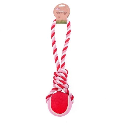 The Pet Hut Jumbo Rope Colourful Tugger 44cm Dog Toys The Pet Hut Pink & Red  