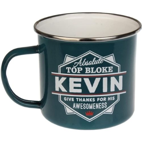 Enamel Personalised Coffee Mug Kevin Mugs FabFinds   