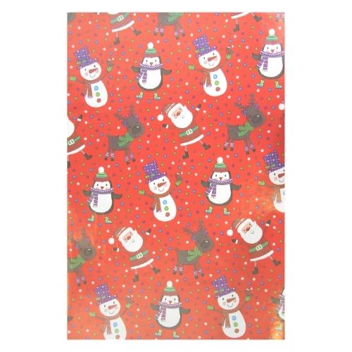 4 x 10m Christmas Wrapping Paper Rolls - Kids Snowman/Santa