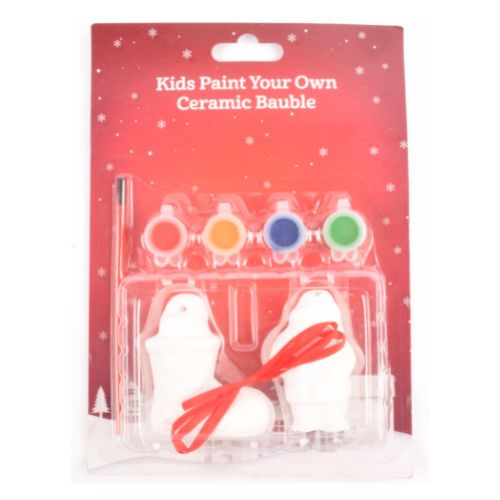 Kids Paint Your Own Ceramic Bauble Set Assorted Designs Christmas Accessories FabFinds Stocking & Santa  
