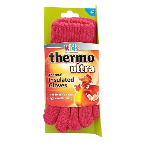 Kids Thermo Ultra Insulated Gloves Assorted Colours Hats, Gloves & Scarves FabFinds Pink  