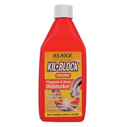 Kilrock Kil-Block Plughole & Drain Unblocker 500ml Drain & Sink Unblockers Kilrock   