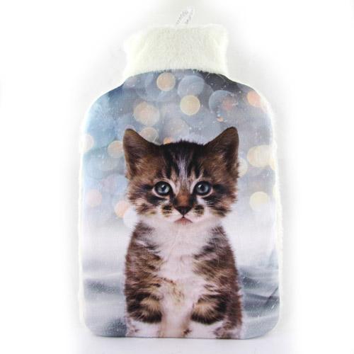 Cosy & Snug Fleece Kitten Hot Water Bottle 2 Litre Hot Water Bottles Cosy & Snug   