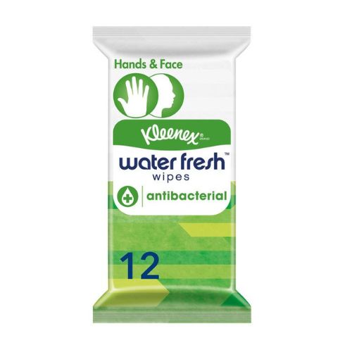 Kleenex Water Fresh Antibacterial Wipes 12's - Pack of 10 Face Wipes Kleenex   