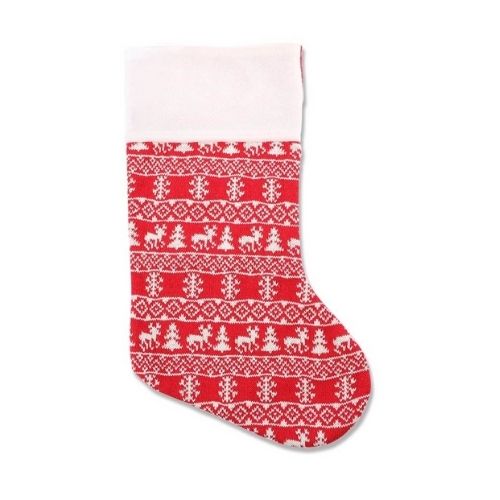 Festive Red Fair Isle Patterned Christmas Stockings Assorted Styles Christmas Stockings FabFinds Red and White  