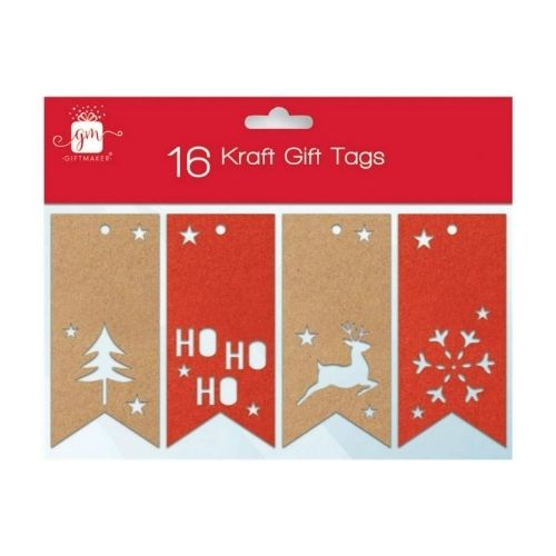 16 Kraft Christmas Gift Tags Gift Tags & Labels Giftmaker   