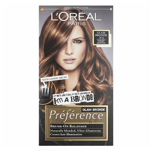L'Oreal Preference Glam Blonde Brown to Light Brown Hair No.4 Hair Dye L'Oreal   