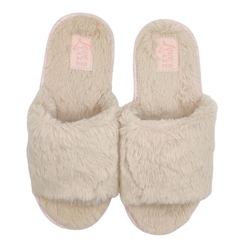 Love To Laze Ladies Faux Fur Sliders Assorted Colours Slippers Love to Laze 7-8-pink  
