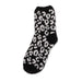 Love to Laze Ladies Leopard Print Snuggle Socks Assorted Colours Socks & Snuggle Socks FabFinds Black and White  