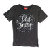 Ladies Black Snow Christmas T-Shirt T-Shirts FabFinds   