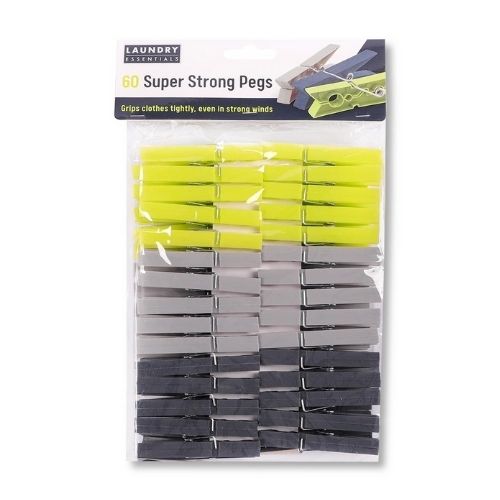 Laundry Essentials Super Strong Pegs 60 Pk Laundry - Accessories Laundry Essentials   
