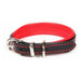 Hounds Contrast Leather Dog Collar Assorted Sizes & Colours Dog Accessories Hounds Black & Red Small 45cm  