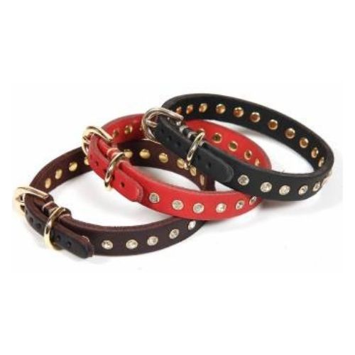 Hounds Puppy & Small Dog Leather Collar Petcare Hounds Black  