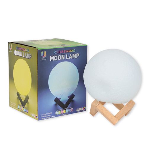 LED Colour Changing 3D Moon Lamp Home Lighting FabFinds   