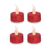 Glitter LED Flickering Tealights 4 Pack Festive Christmas Decorations FabFinds Red  