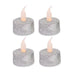 Glitter LED Flickering Tealights 4 Pack Festive Christmas Decorations FabFinds Silver  