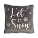 Grey 'Let It Snow' Foil Print Christmas Cushion 43x 43cm Christmas Cushions & Throws FabFinds   