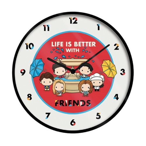 Friends Life Is Better With Friends Chibi Wall Clock 25cm Clocks Pyramid international   