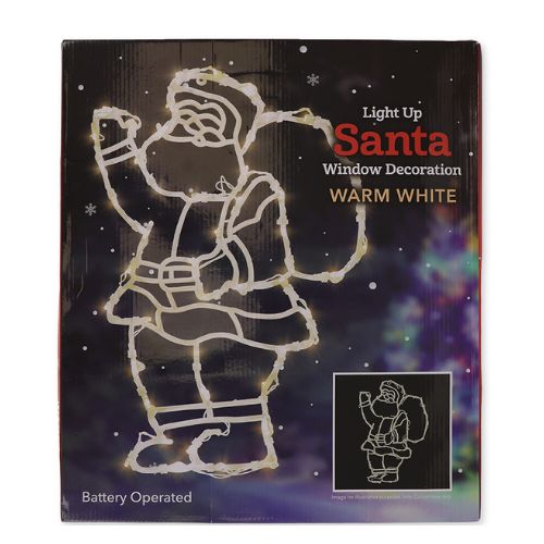 Led Window Santa Light Up Santa Window Festive Decoration- FabFinds