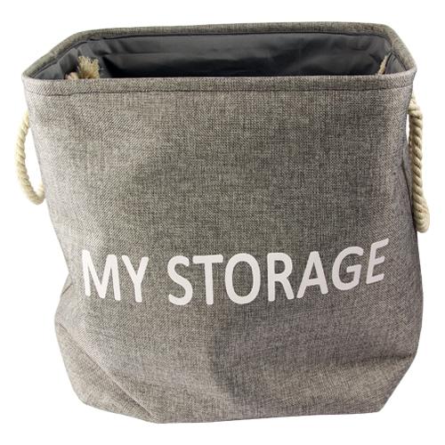 Ari Large Storage Bags Assorted Colours & Slogans Storage Baskets FabFinds Heather Grey - My Storage  