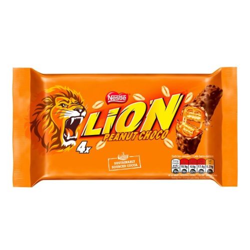 Nestle Lion Peanut Snack Size Chocolate Bars 4 Pack 164g Chocolate Nestle   