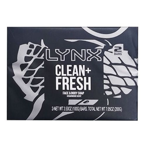 Lynx Clean+Fresh Face & Body Soap 2 Pk 200g Soap Lynx   