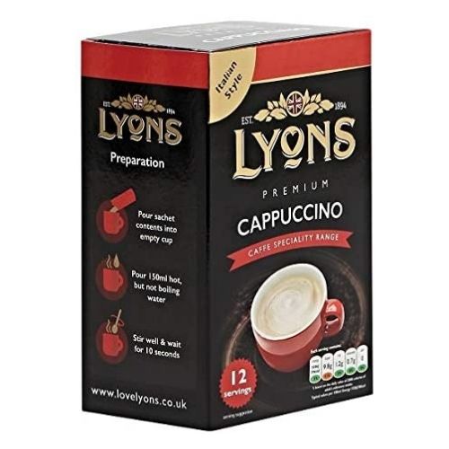 Lyons Premium Instant Cappuccino Coffee x 12 Sachets 15g Coffee Lyons   