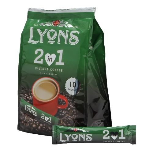 Lyons Instant Coffee 2 in 1 x 10 Sachets 16g Coffee Lyons   