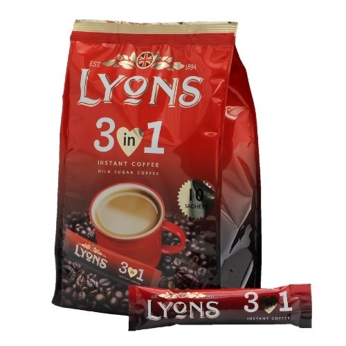 Lyons Instant Coffee 3 in 1 x 10 Sachets 18g Coffee Lyons   