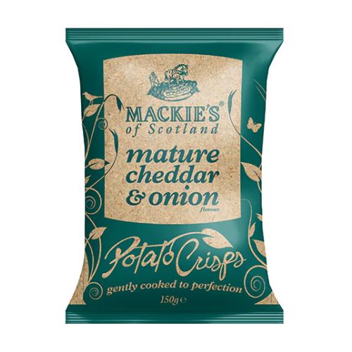 Mackie's Of Scotland Mature Cheddar & Onion Potato Crisps 150g Crisps, Snacks & Popcorn MACKIES   