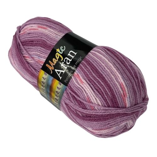 Magic Aran Knitting Yarn Purple and Pink 250g Knitting Yarn & Wool FabFinds   