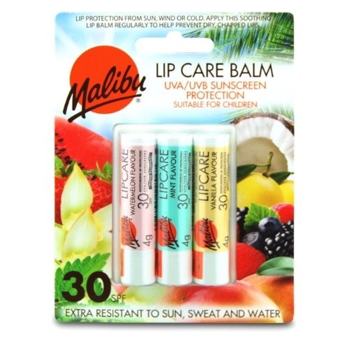 Malibu UV Protection Lip Balm Assorted Flavours 30 SPF Lip Balm malibu   