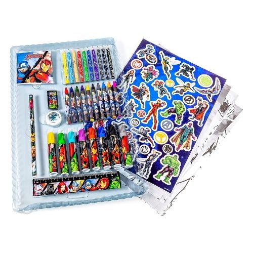 Marvel Avengers Colouring Art Kit 70 Pieces Kids Stationery marvel   