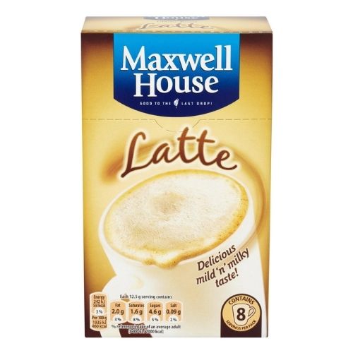 Maxwell House Latte Instant Coffee 8 x Sachets 12.5g Coffee Maxwell House   
