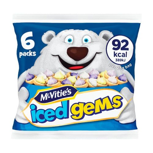 McVities Iced Gems 6 Pack 138g Biscuits & Cereal Bars McVities   