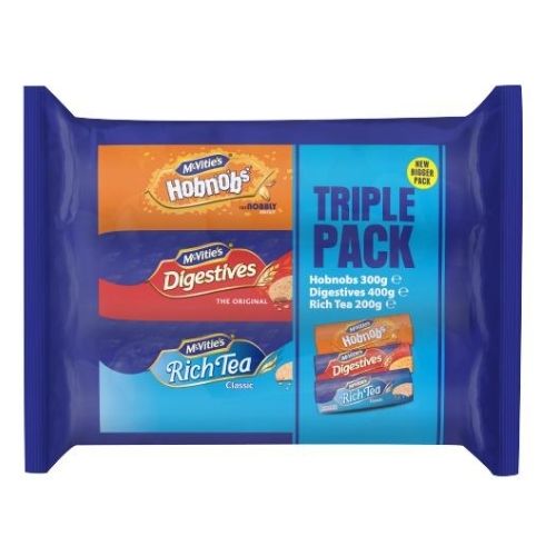 McVitie's Digestives, Rich Tea & Hobnobs Biscuits Triple Pack 900g Biscuits & Cereal Bars McVities   