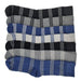 Men's Cotton Rich Navy and Grey Striped Socks 7 Pairs Socks FabFinds Navy Black & Grey Stripe  