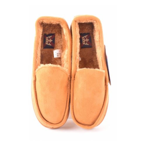 Men's Faux Fur Cosy Slippers Assorted Colours/Sizes Slippers FabFinds 6-7 Light Brown  