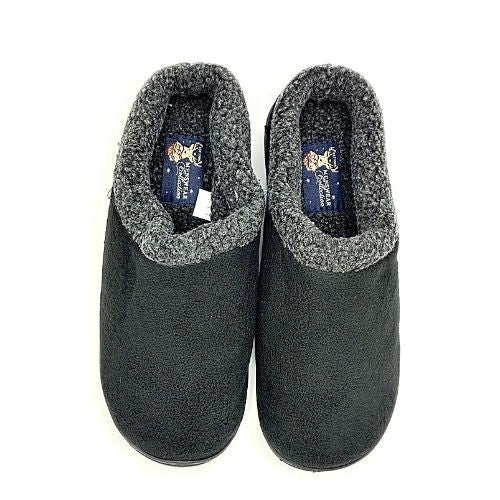 Men's Foam Fleece Slippers Assorted Sizes Slippers FabFinds Black 8-9  