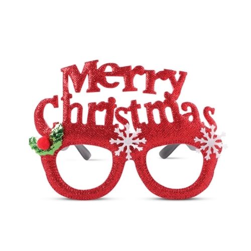 Merry Christmas Glasses Assorted Colours Christmas Accessories FabFinds Red  