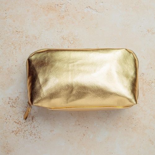 Metallic Gold Cosmetic Bag Make-Up Bags chickidee   
