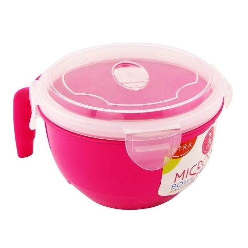 Microwave Lunch Bowl 1 Litre Assorted Colours Kitchen Storage Intra Pink  