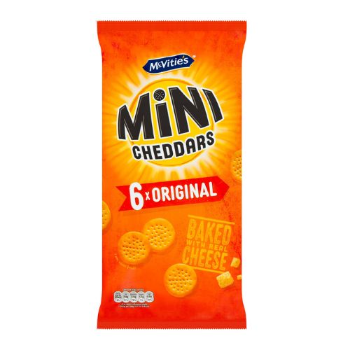 Mini Cheddars Original 6 Pack 150g Crisps, Snacks & Popcorn McVities   