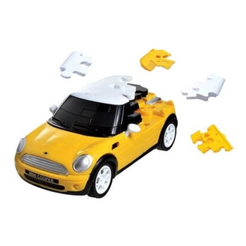 Shop Online Kids Yellow Mini Cooper Car 3D Puzzle - FabFinds