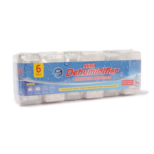 Mini Dehumidifier Moisture Absorber Coloured Box 6 Pack Assorted Colours Air Fresheners & Re-fills Air Clear Clear  