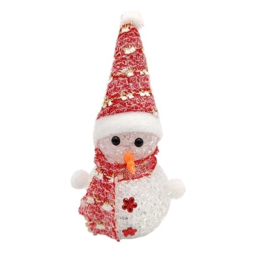 Mini Light-up Snowman Decorations Christmas Festive Deocrations FabFinds Red  