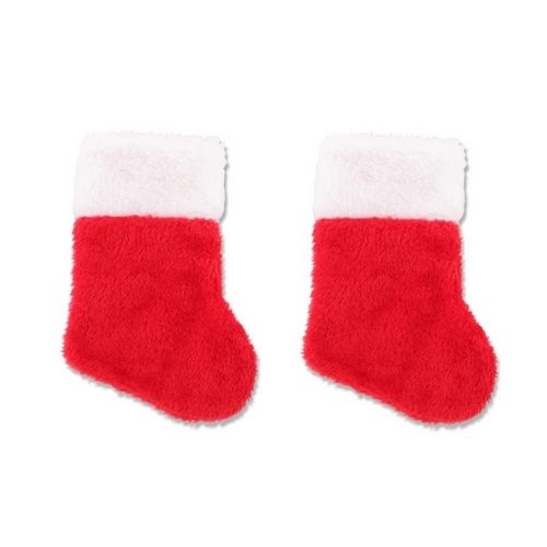 Mini Red Plush Christmas Stocking 2 Pack Christmas Stockings FabFinds   