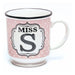 Miss S Pink and White Spot Alphabet Mug Mugs FabFinds   