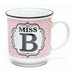 Miss B Pink and White Spot Alphabet Mug Mugs FabFinds   